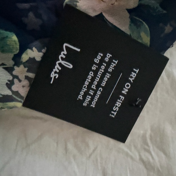 Lulus Cultivate Crushes Navy Floral Print Tiered Ruffled Midi Dress - Picture 4 of 10